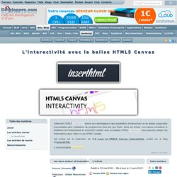 L'interactivité avec la balise HTML5 Canvas