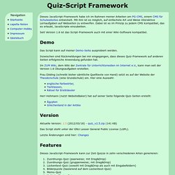 Quiz-Script - JavaScript-Framework für interaktive Lernaufgaben - Felix Riesterer - private Homepage