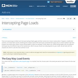 Intercepting Page Loads - XUL