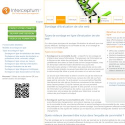Sondages en Ligne et Intercepts - Sondage d'évaluation de site web