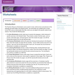 Interchange Teacher Resources - Worksheets