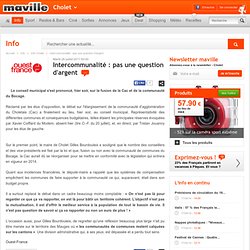 Intercommunalité : pas une question d'argent - Cholet.maville.com