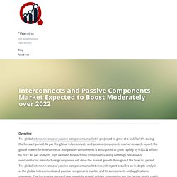 Interconnects and Passive Components Market Expected to Boost Moderately over 2022