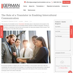 The Role of a Translator in Enabling Intercultural Communication