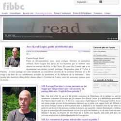 Avec Karel Logist, poète et bibliothécaire - Site interactif de la Fédération Interdiocésaine des Bibliothécaires Catholiques FIBBC