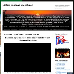 INTERDIRE LE CORAN ET L’ISLAM EN EUROPE