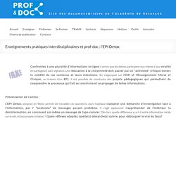 Enseignements pratiques interdisciplinaires et prof-doc : l’EPI Detox – Prof & Doc