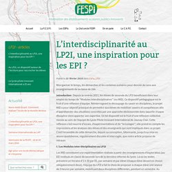 L’interdisciplinarité au LP2I, une inspiration pour les EPI ?