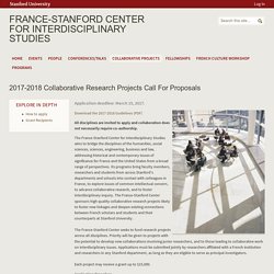 2017-2018 Collaborative Research Projects Call for Proposals