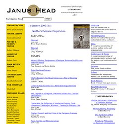 Janus Head: Journal of Interdisciplinary Studies in Literature, Continental Philosophy, Phenomenological Psychology, and the Arts