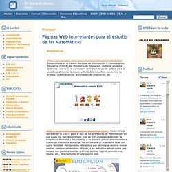Páginas Web interesantes para el estudio de las Matemáticas