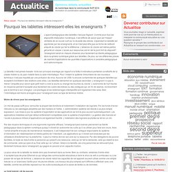 Pourquoi les tablettes intéressent-elles les enseignants ?