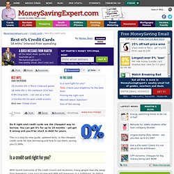 0% Cards: Interest-free credit cards for 18 months. Money Saving Expert