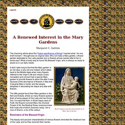A Renewed Interest in the Mary Gardens by Margaret Galitzin