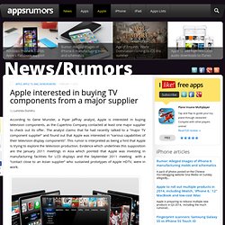 Apple interested in buying TV components from a major supplier - AppsRumors