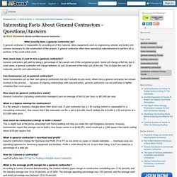 Interesting Facts About General Contractors - Questions/Answers