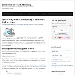 Quick Way to Find Interesting & Influential Twitter Users