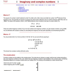 Interesting numbers - Imaginary and complex numbers