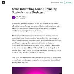 Some Interesting Online Branding Strategies your Business