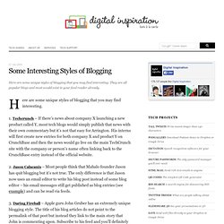 Some Interesting Styles of Blogging