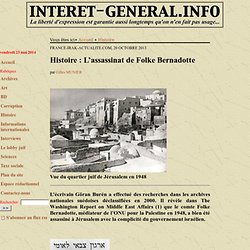 17/09/1948 assassinat médiateur ONU Folke Bernadotte