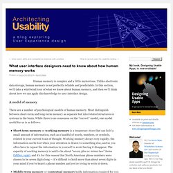 What user interface designers need to know about how human memory works