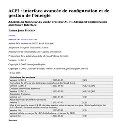 ACPI : interface avancée de configuration et de gestion de l'énergie