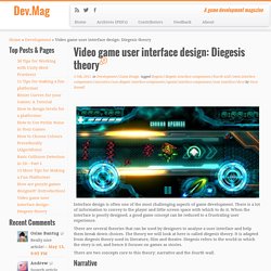 Video game user interface design: Diegesis theory