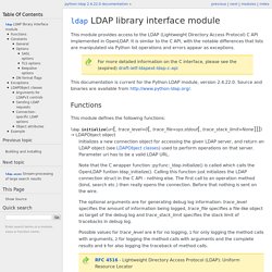 ldap LDAP library interface module — python-ldap 2.4.22.0 documentation