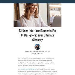 32 User Interface (UI) Elements Designers Need To Know