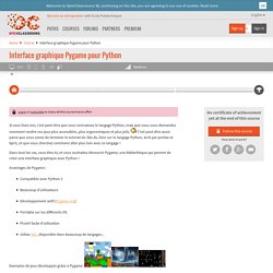 Interface graphique Pygame pour Python