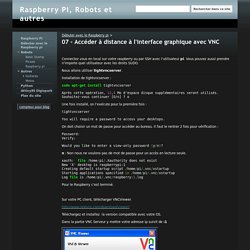 07 - Accéder à distance à l'interface graphique avec VNC - Raspberry Pi, Robots et autres