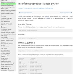 Interface graphique Tkinter python