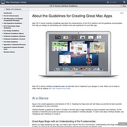 Mac OS X Human Interface Guidelines: About the Guidelines for Creating Great Mac OS X Apps