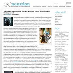 The Future Of Brain Computer Interface A Glimpse Into The Nanomembrane Filled Crystal Ball » 06 » 11 » 2012 » Neurdon