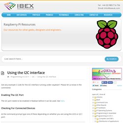 Using the I2C interface – Raspberry Pi Projects