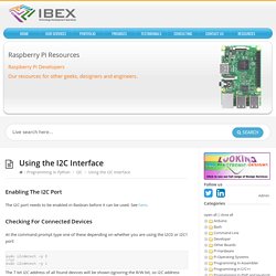 Using the I2C Interface – Raspberry Pi Projects