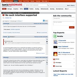 No such interface supported - Windows 7 - Windows 7