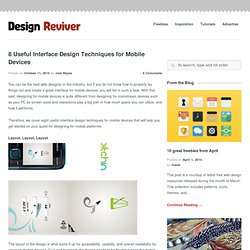 8 Useful Interface Design Techniques for Mobile Devices