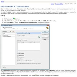 Interface to SDLX Translation Suite