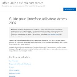 Guide pour l'interface utilisateur Access 2007 - Access