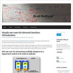 Simple use cases for Network Interface Virtualization