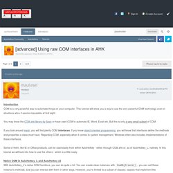 [advanced] Using raw COM interfaces in AHK - Tutorials - AutoHotkey Community