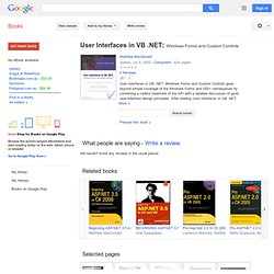 User Interfaces in VB .NET: Windows Forms and Custom Controls - Matthew MacDonald