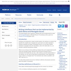 Writing interfaces that can be implemented by both Native and Managed classes