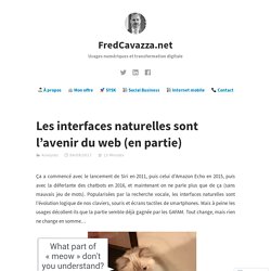 Cavazza (2017) Les interfaces naturelles sont l’avenir du web (en partie)