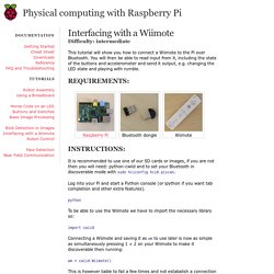 Interfacing with a Wiimote - Physical Computing with Raspberry Pi