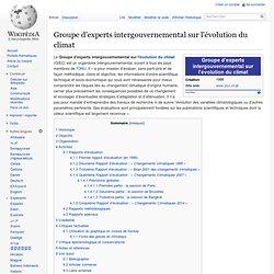 Groupe d'experts intergouvernemental sur l'évolution du climat