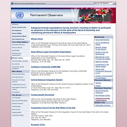 United Nations member States - intergovernmental organizations participating as observers