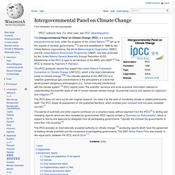 Intergovernmental Panel on Climate Change